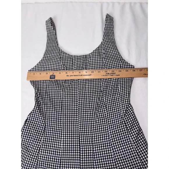 Universal thread Target Black White Gingham Midi Dress 4 Sleeveless Pockets - Picture 12 of 14
